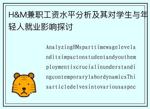 H&M兼职工资水平分析及其对学生与年轻人就业影响探讨